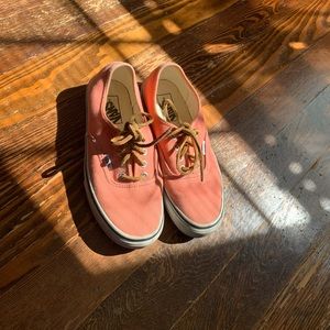 Vans off the wall coral with leather lace up
